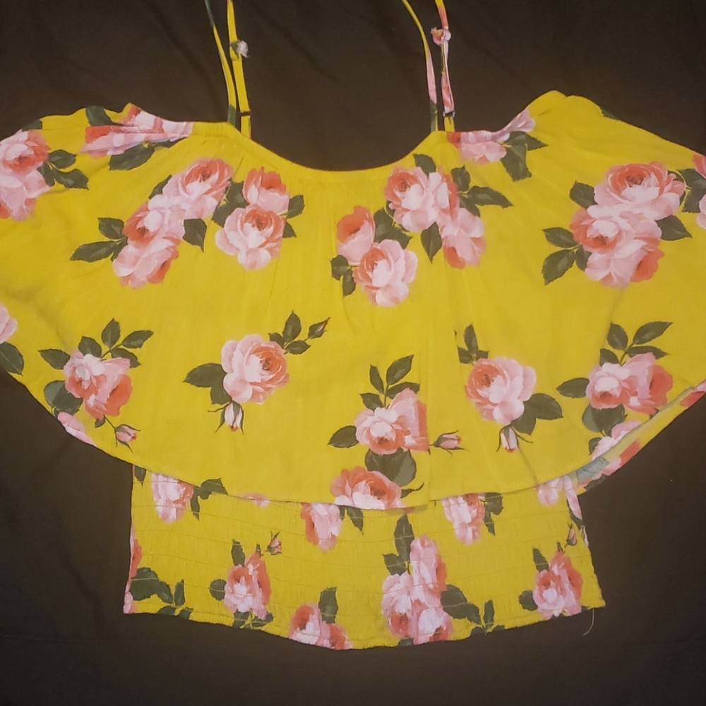 Off the shoulder cropped blouse